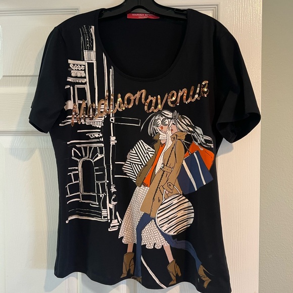 Marina Sport by Marina Rinaldi T-shirt
Made in Italy Size M/L 
Gently Used - Picture 1 of 5
